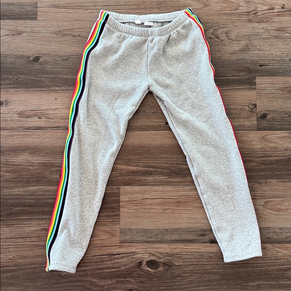 GAP Kids Gray Sweatpants rainbow stripe size 12